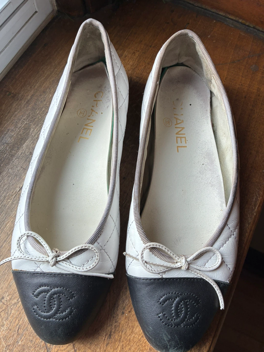 $150 Chanel ballet flats shoes size 38C lambskin women - photo 2