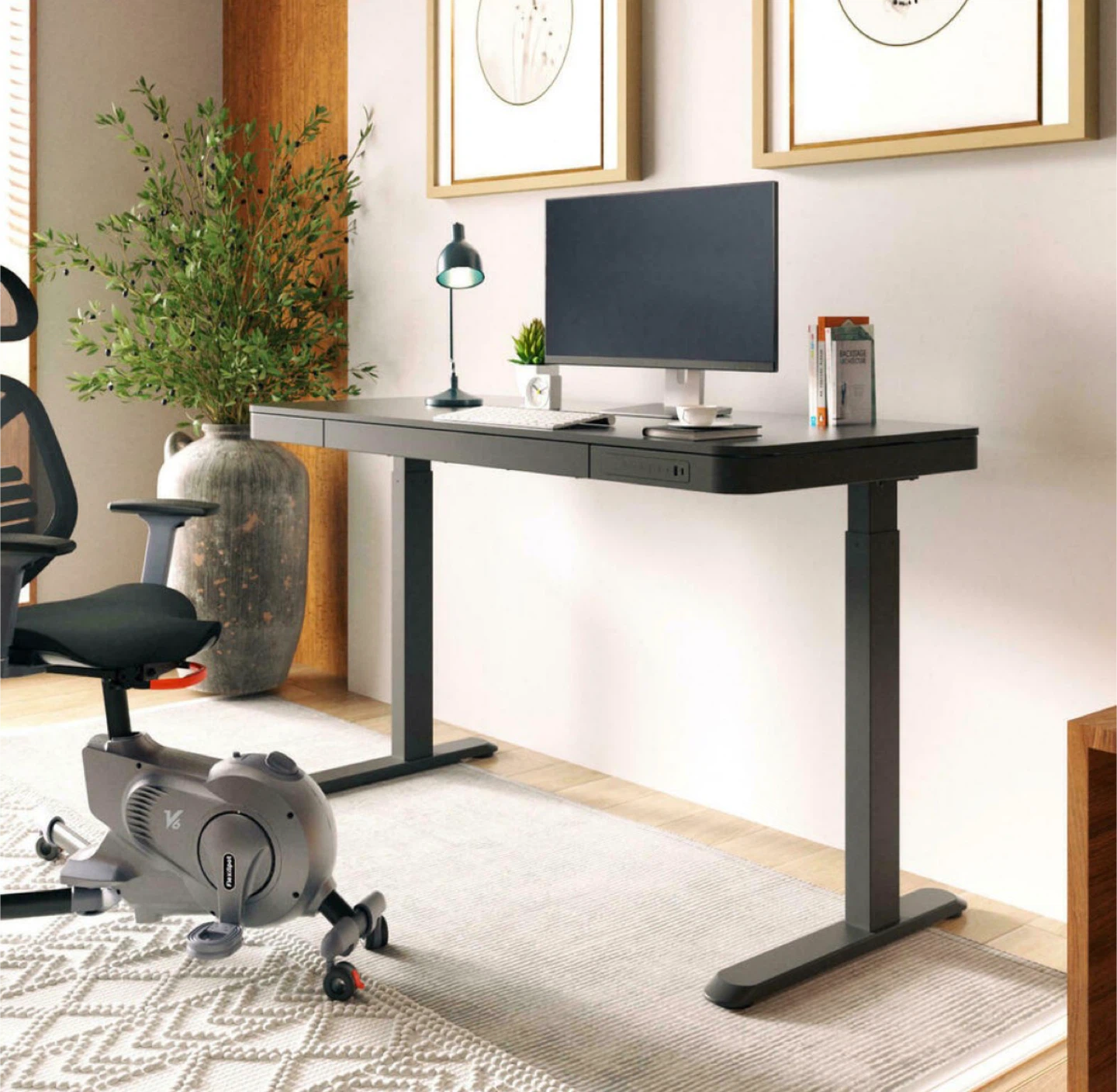 Adjustable Standing Desk with Drawer