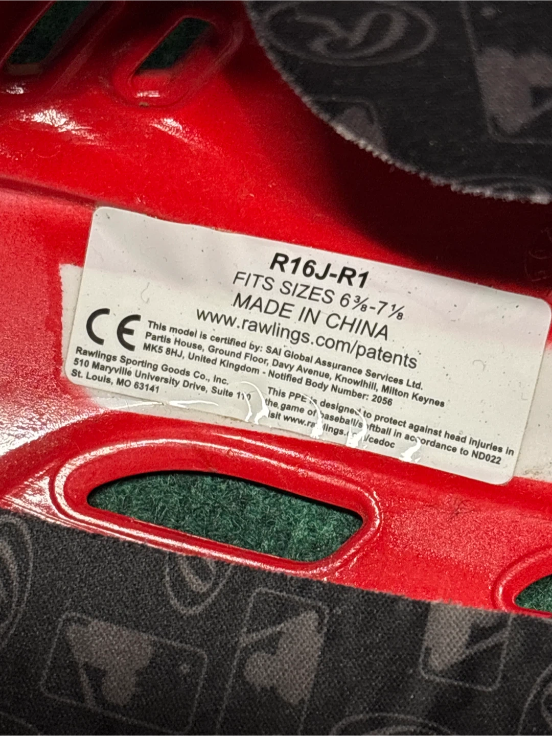 Rawlings R16J-J1 Youth Baseball Helmet (Red) – Great Condition - photo 2
