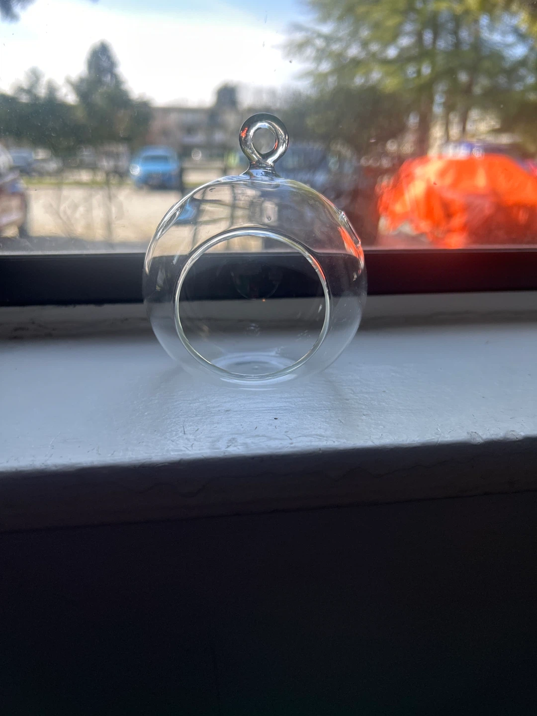 Clear Glass Hanging Terrarium Orb