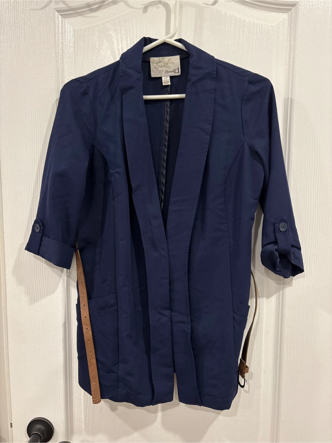 Women's Navy Blue Blazer with Belt