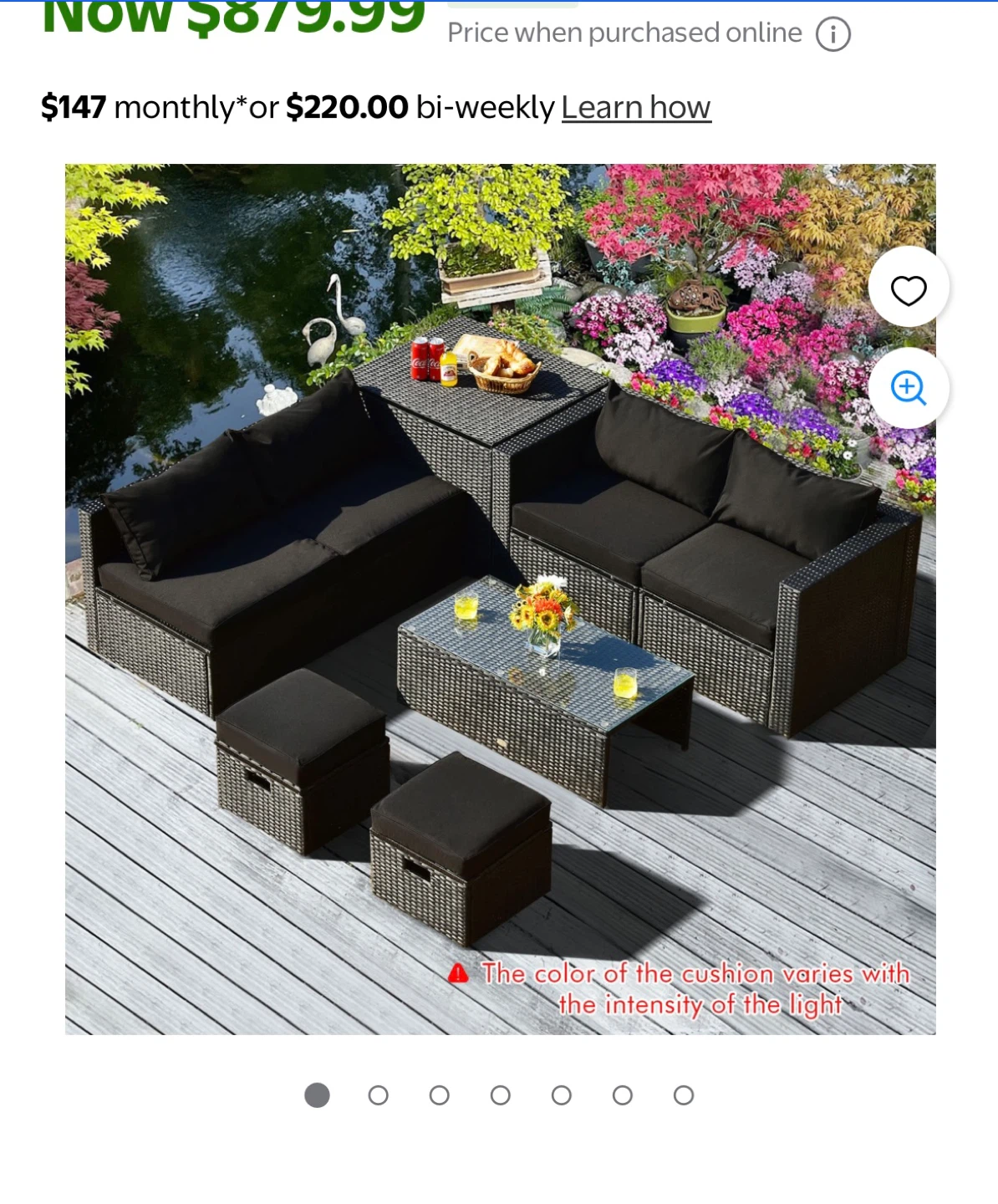 7-Piece Wicker Outdoor furniture BLUE - photo 4
