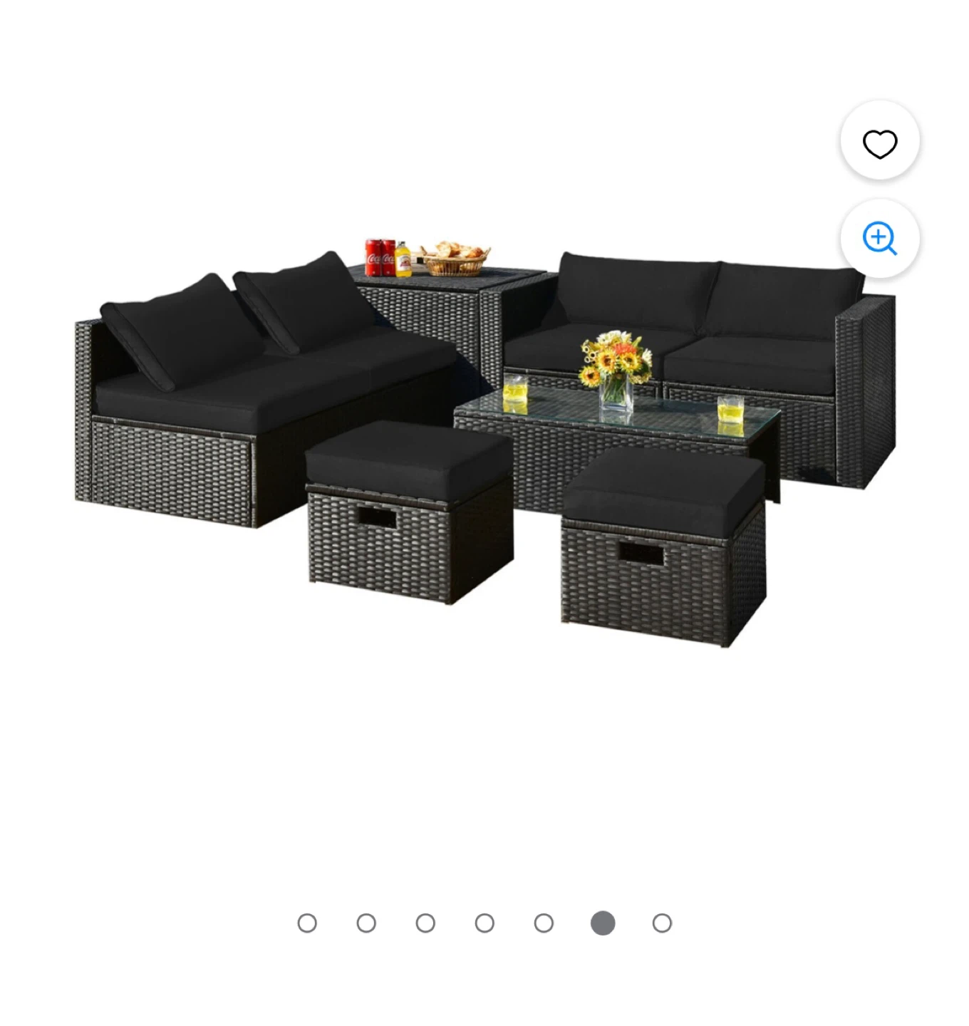 7-Piece Wicker Outdoor furniture BLUE