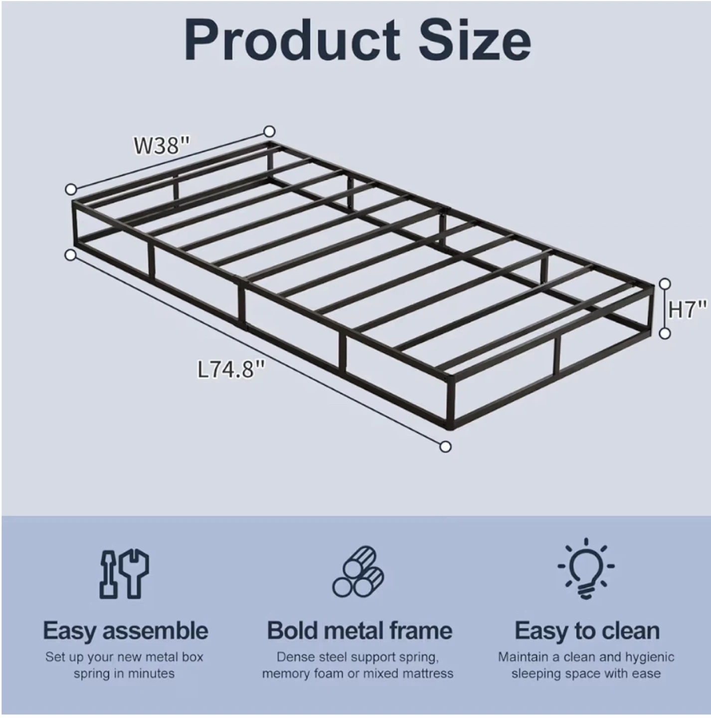 Metal Bed Frame - Twin XL - photo 2