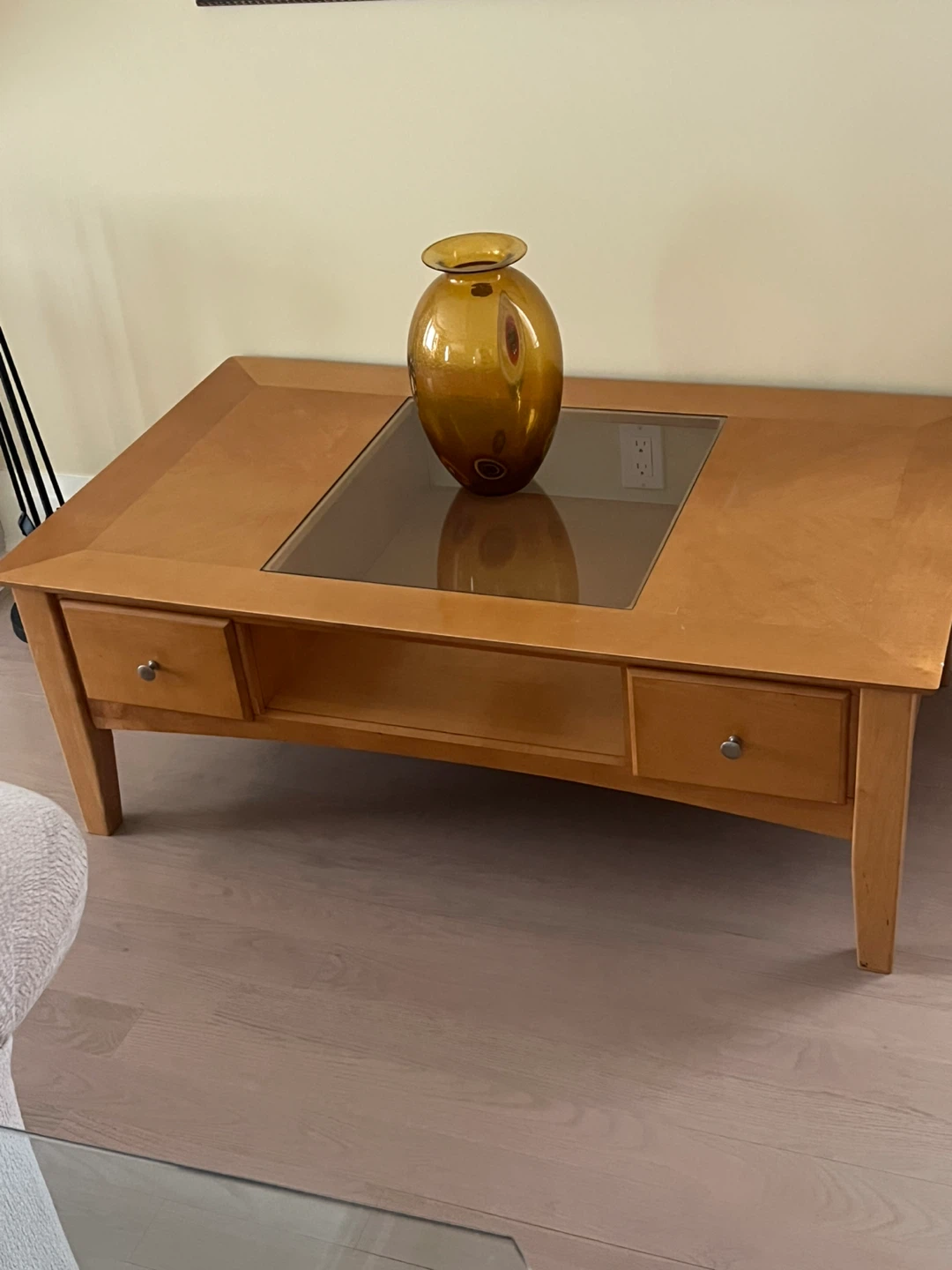 Set of 3 wooden Tables, with glass Insert - photo 2