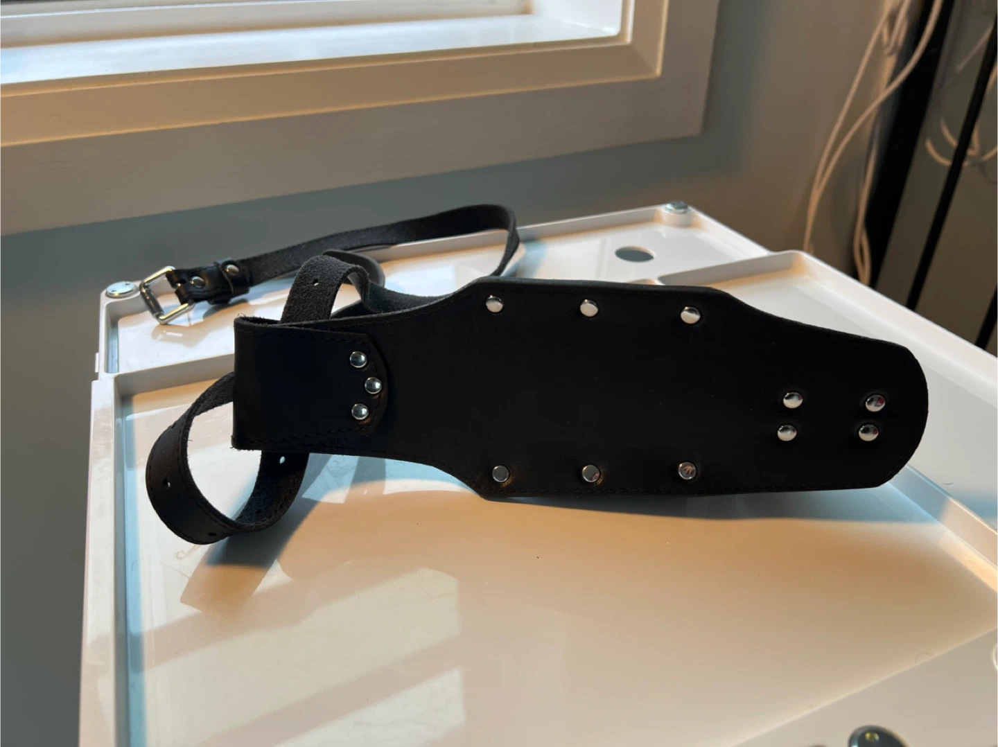 Black Leather Hip Holster With Belt - photo 2