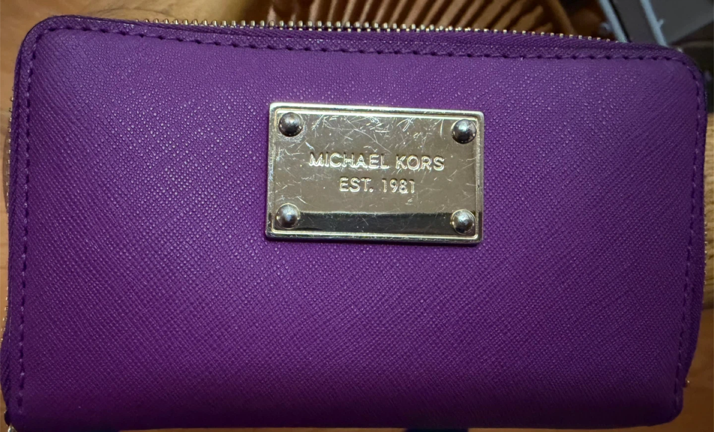 Purple Michael Kors Zipper Wallet