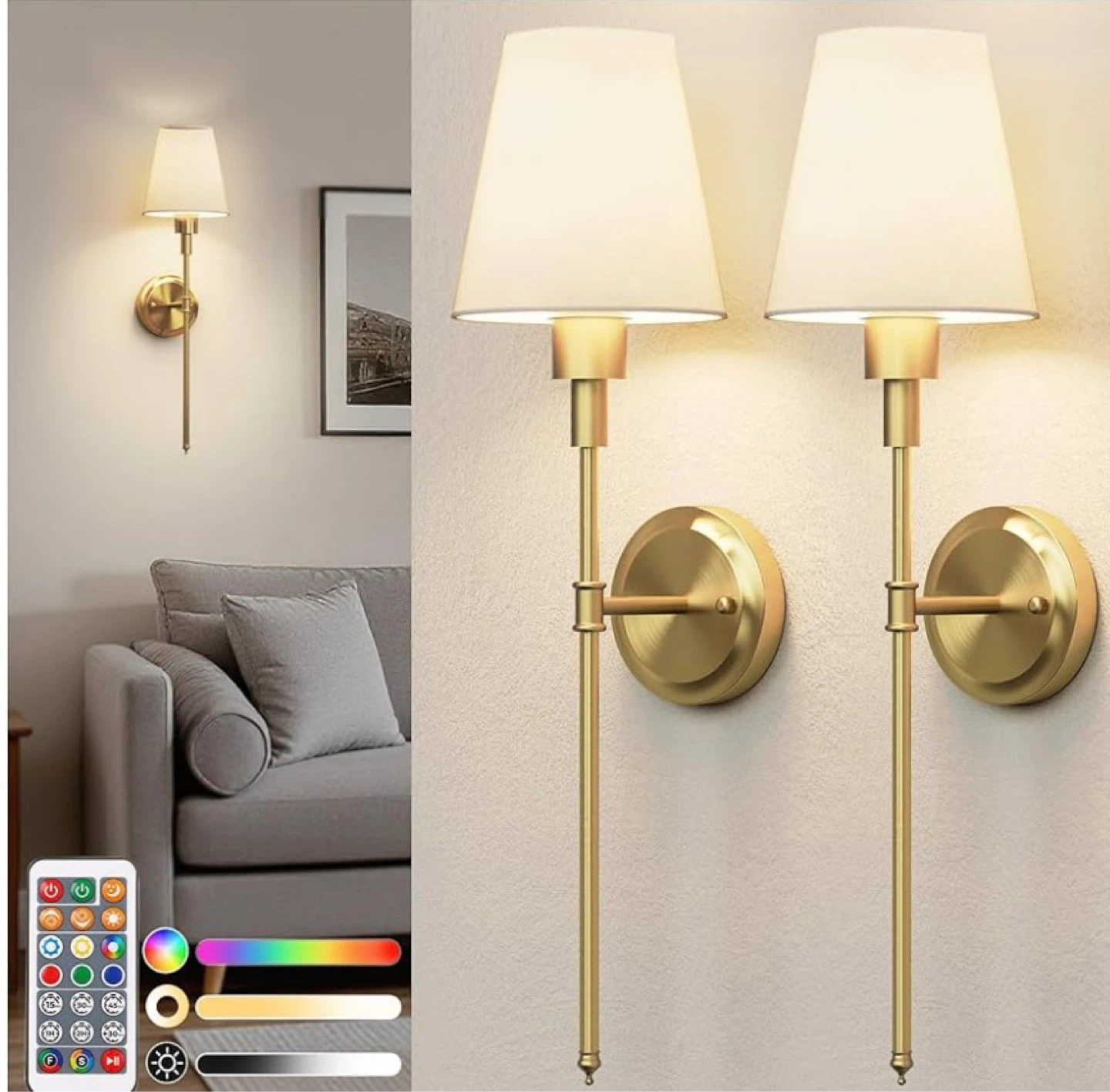 Depuley Battery Operated Wall Sconces - Set of 2 - photo 3