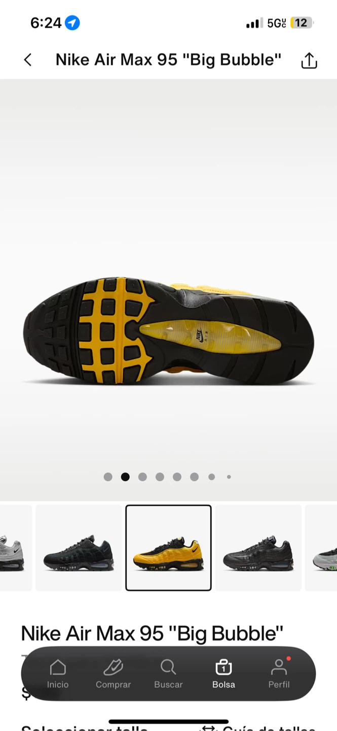 Nike Air Max 95 "Big Bubble" Yellow Black Sneakers - photo 2