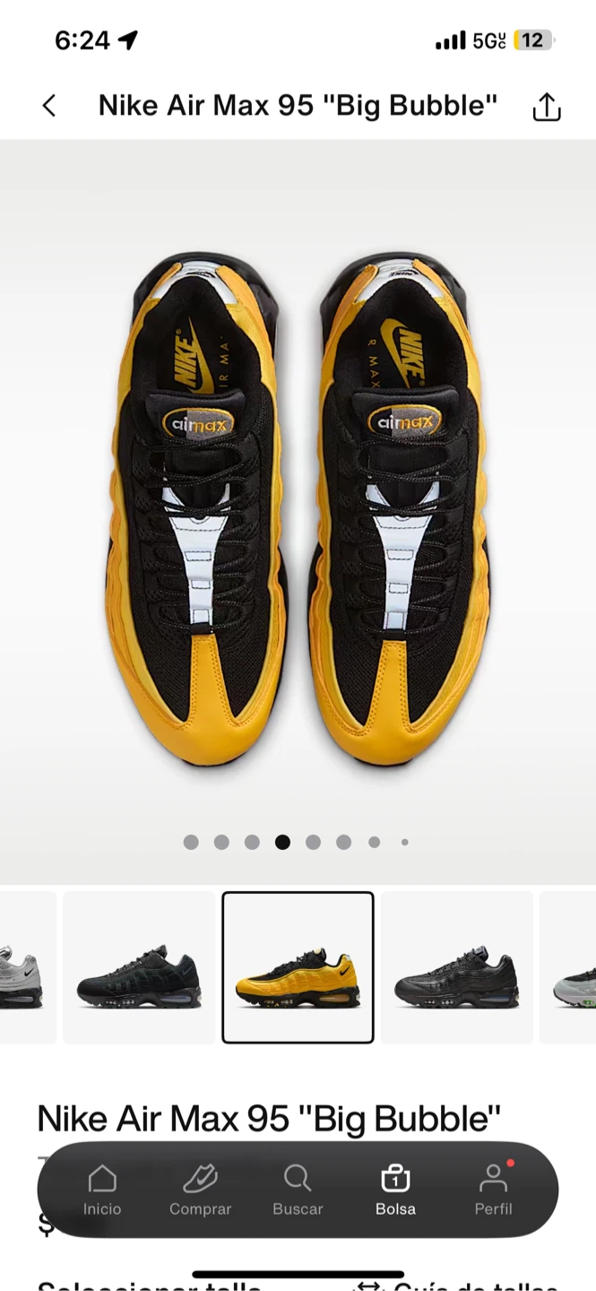 Nike Air Max 95 "Big Bubble" Yellow Black Sneakers - photo 3