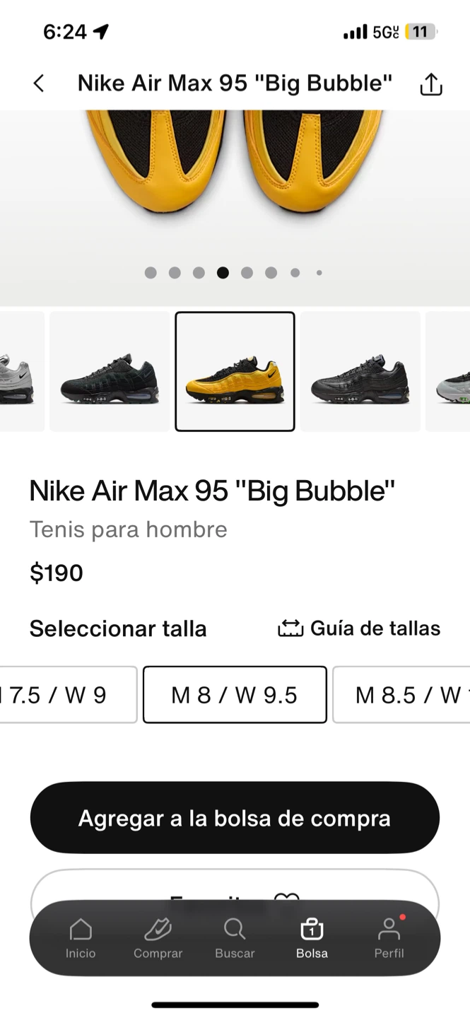 Nike Air Max 95 "Big Bubble" Yellow Black Sneakers - photo 4