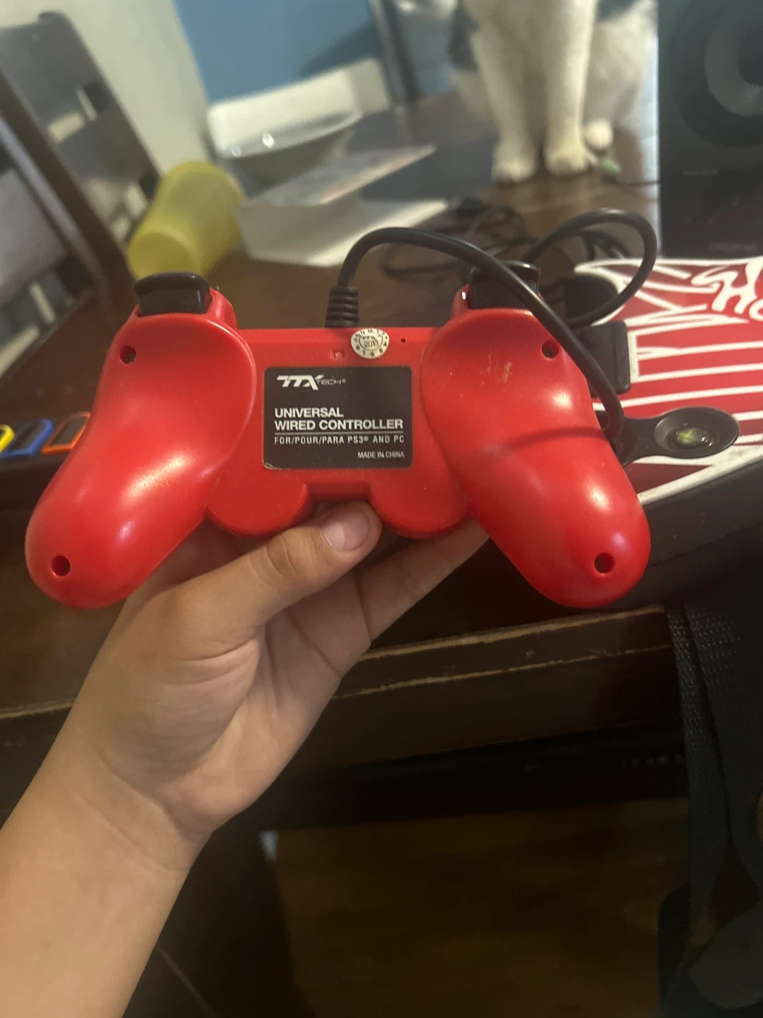 Red Wired Game Controller - photo 2