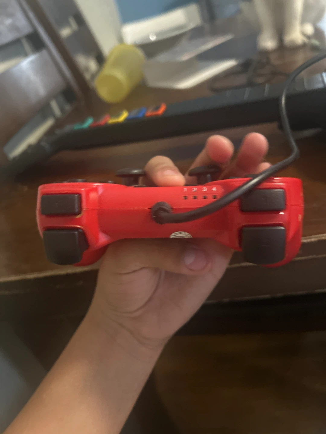 Red Wired Game Controller - photo 3