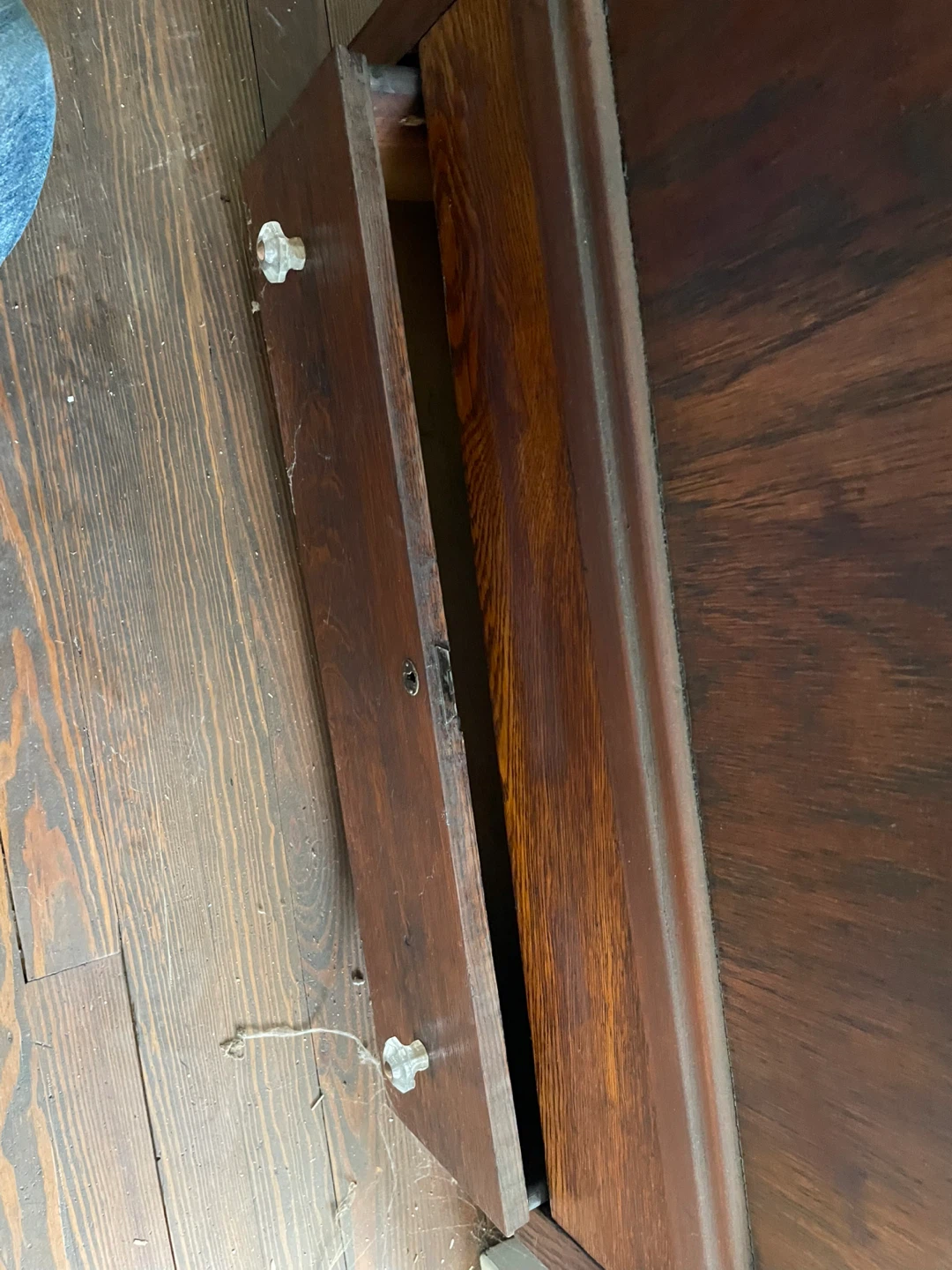 Antique Oak Cabinet with Glass Knobs - photo 3