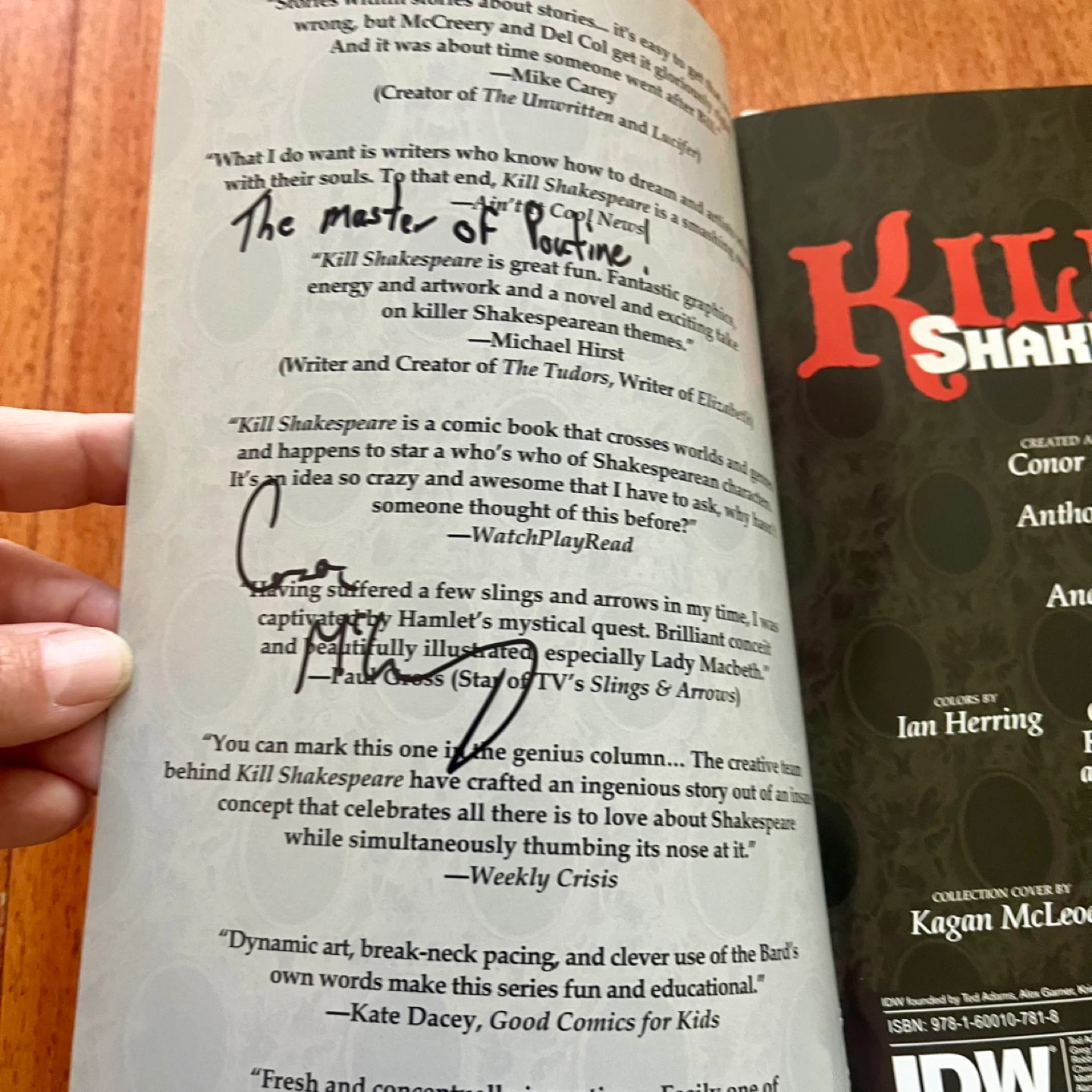 4 SIGNED Kill Shakespeare Trade Paperback Graphic Novels - photo 3
