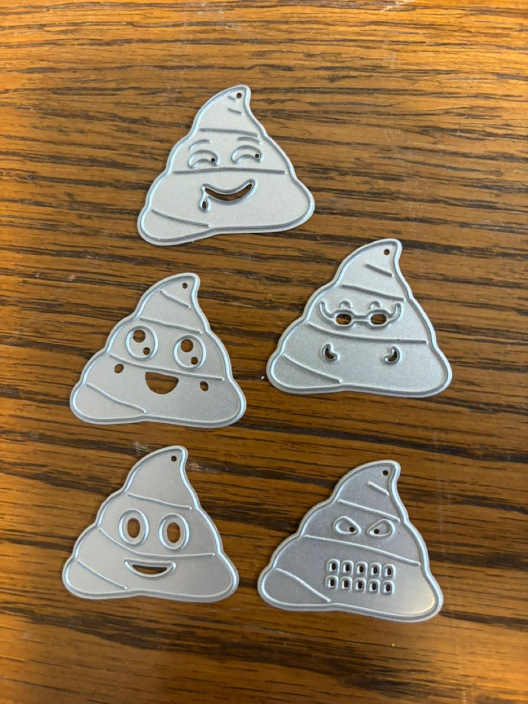 Set of 5 Emoji Poop Metal Cutting Dies