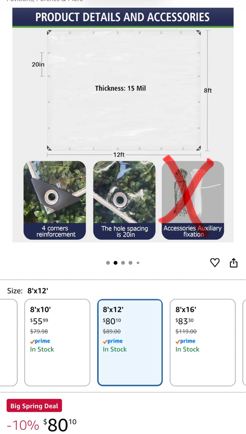8'x12' Waterproof Clear Tarp - photo 2