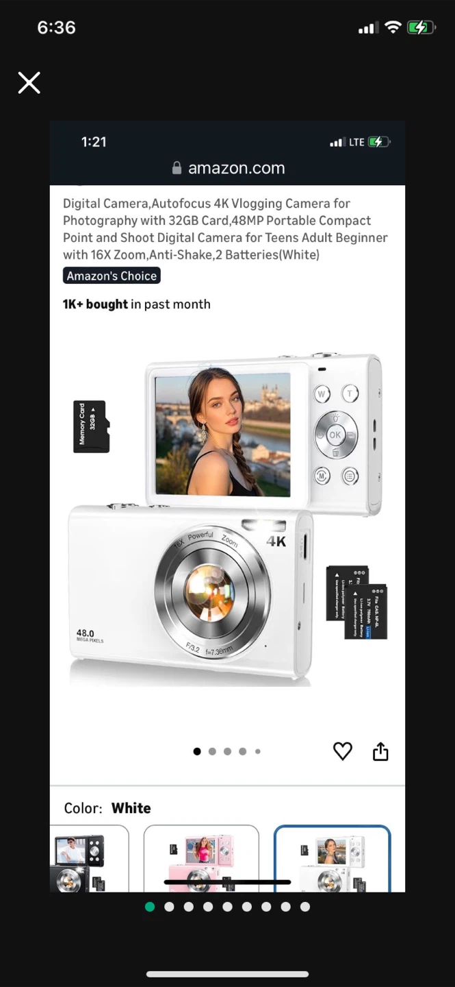 Big Sale-4K Vlogging Digital Camera for Teens - White