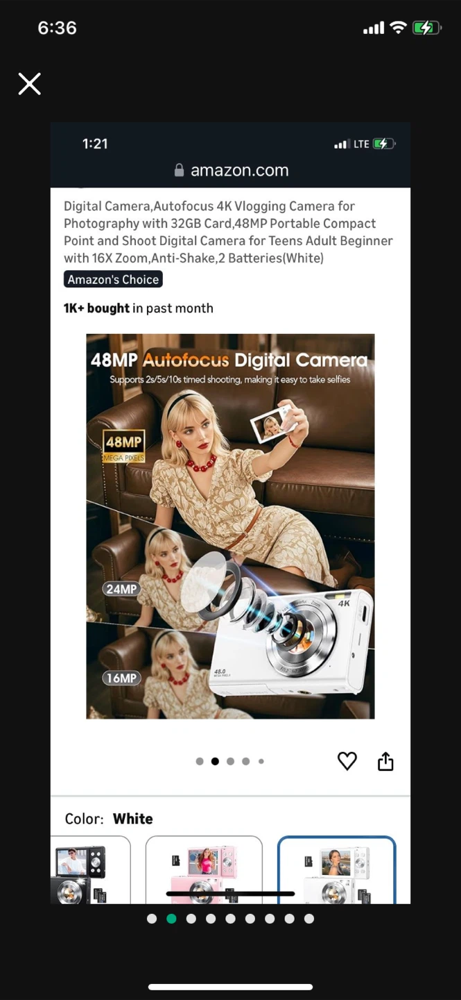 Big Sale-4K Vlogging Digital Camera for Teens - White - photo 2