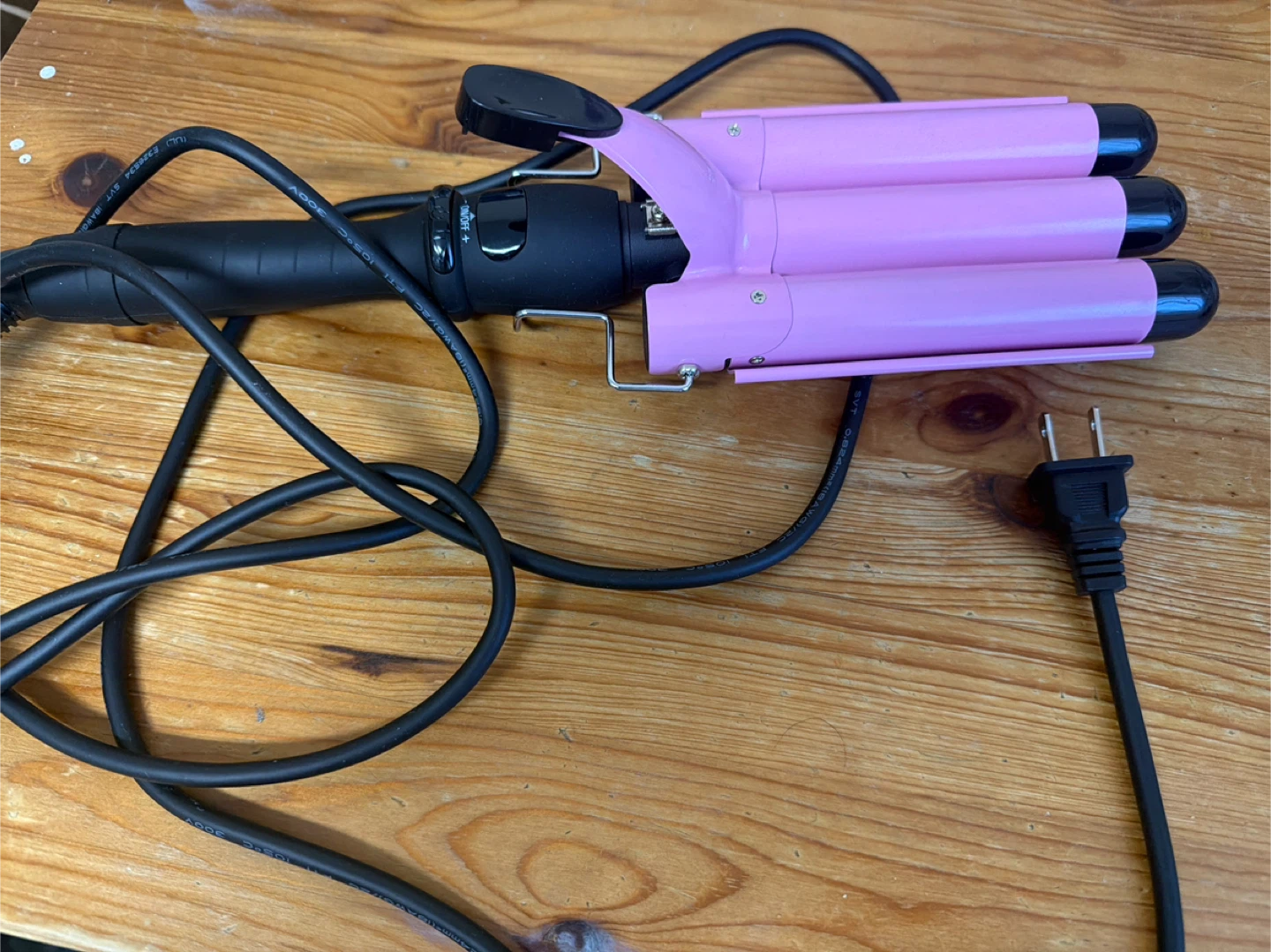 Cheyi Triple Barrel Waver Hair Curler - Pink - photo 3