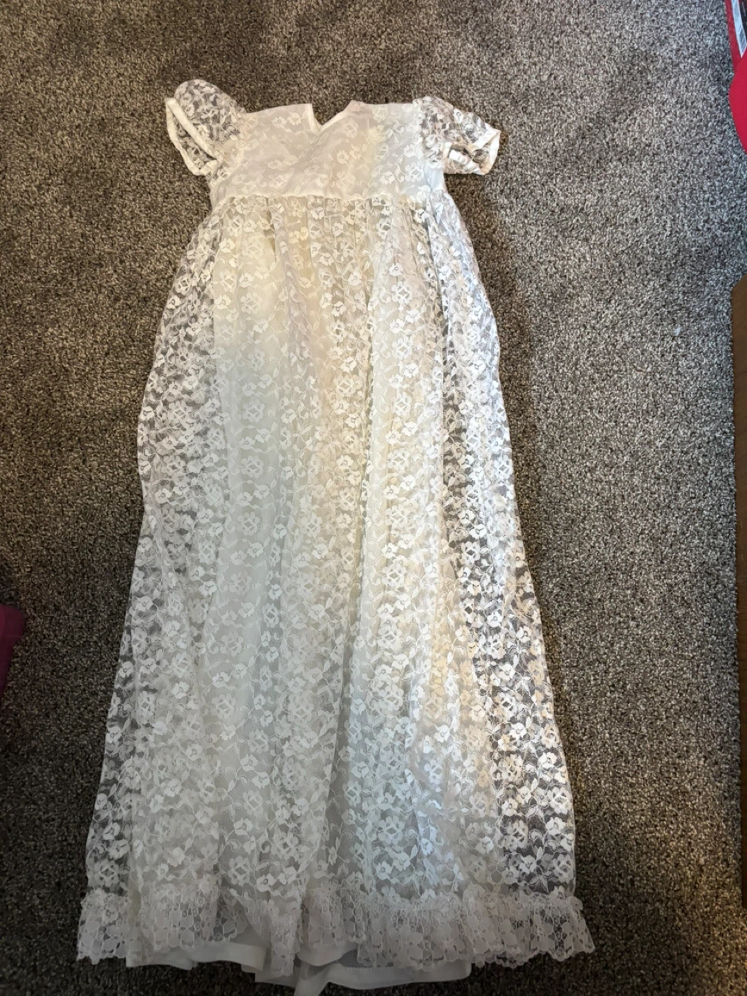 Vintage White Lace Christening Gown