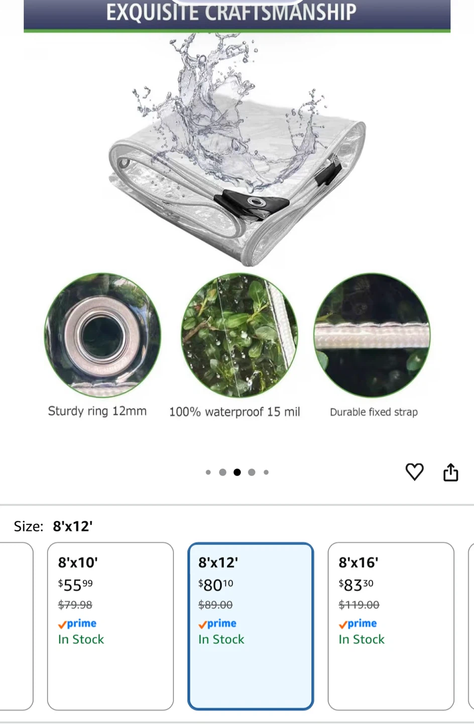 8'x12' Waterproof Clear Tarp - photo 5