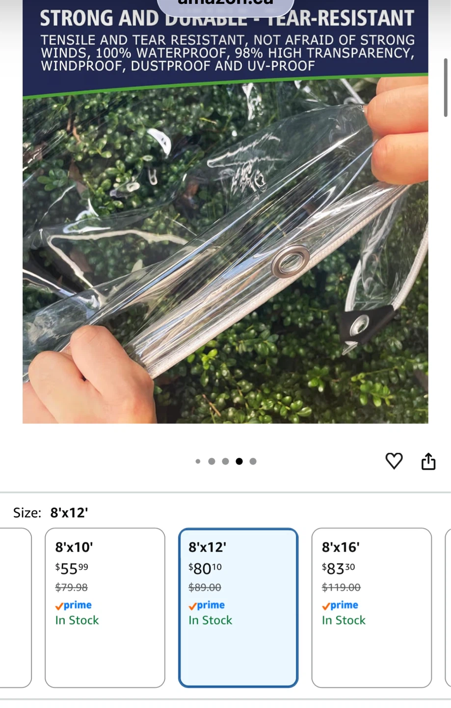 8'x12' Waterproof Clear Tarp - photo 3