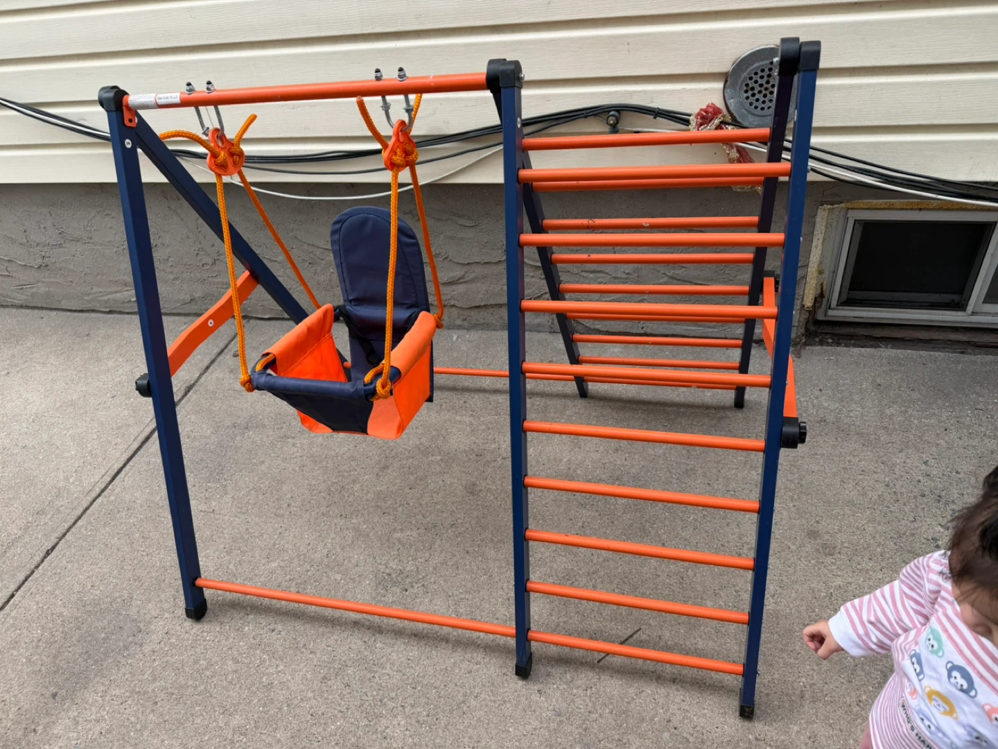 Blue and Orange Kids Play Gym with Swing and Ladder - photo 2