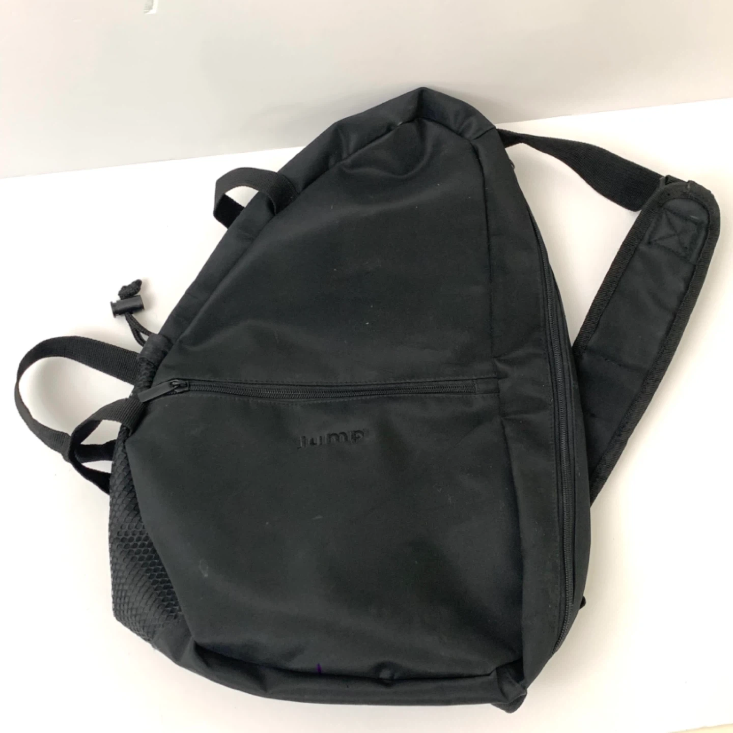 Sling Backpack Crossbody Bag Black Nylon Travel Daypack