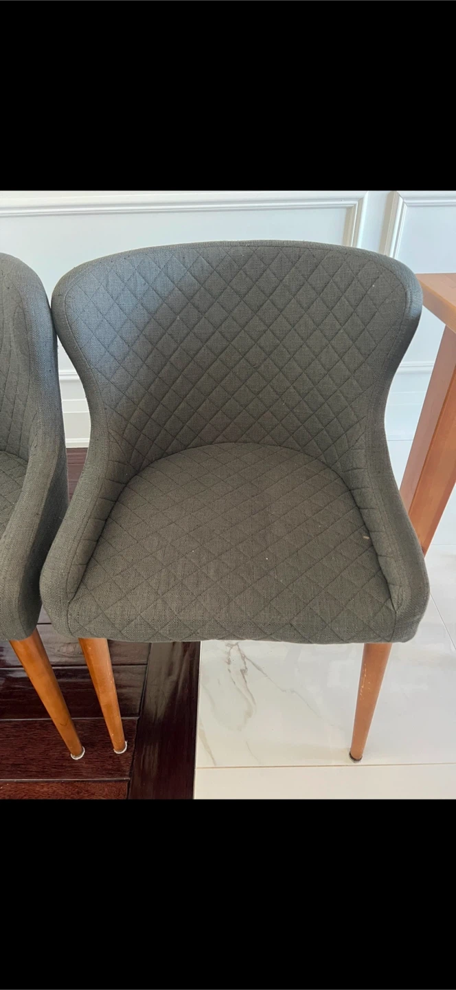 Set of 2 Grey Upholstered Dining Chairs - photo 2