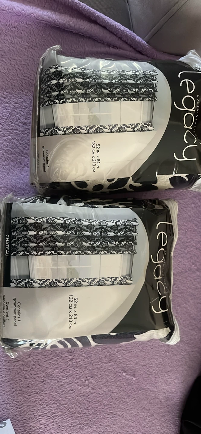 Legacy Black & White Damask Grommet Curtains 52" x 84" - photo 4