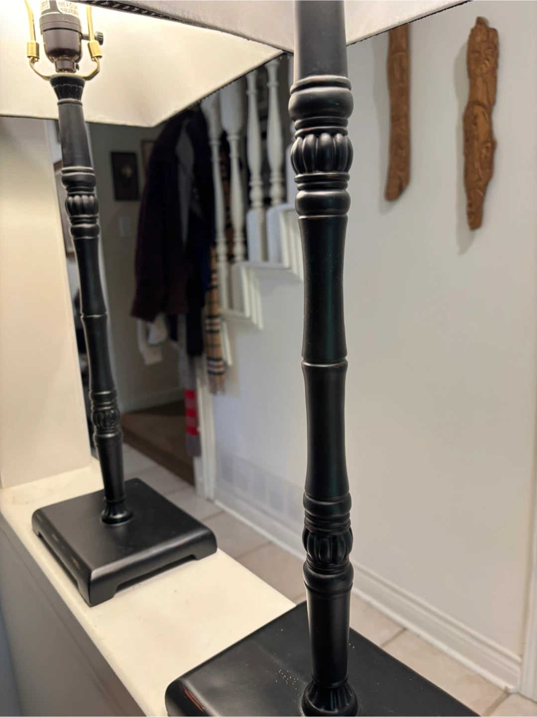 Table lamps black wooden - photo 2