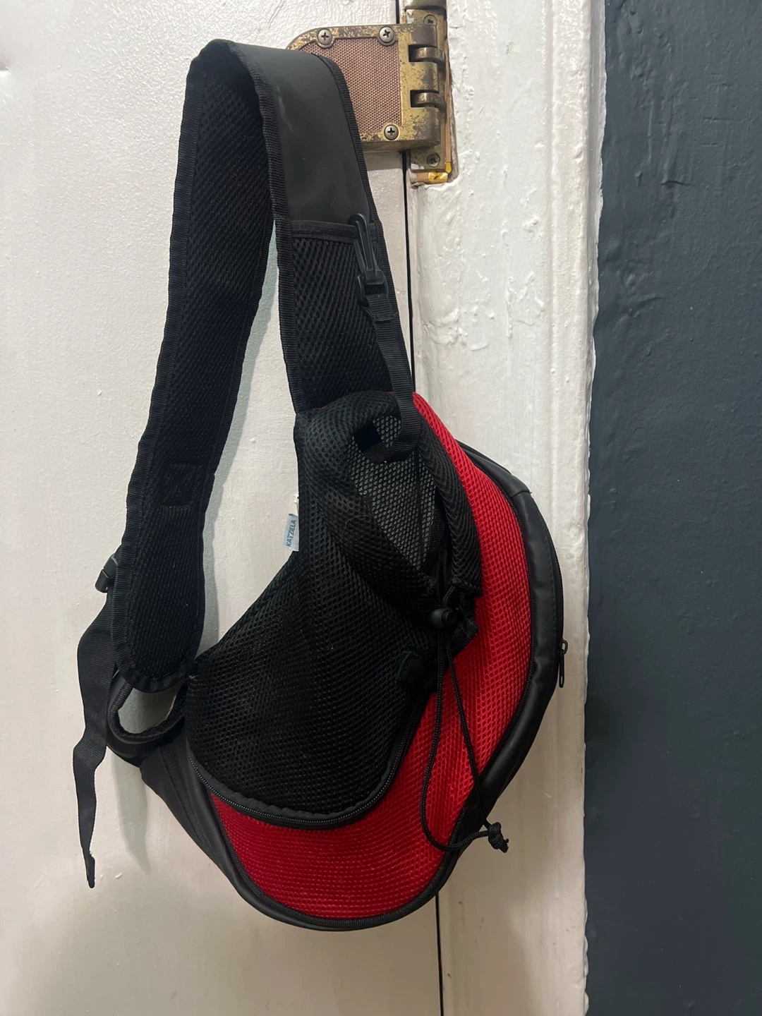KATZELA Pet Sling Carrier Bag Red/Black