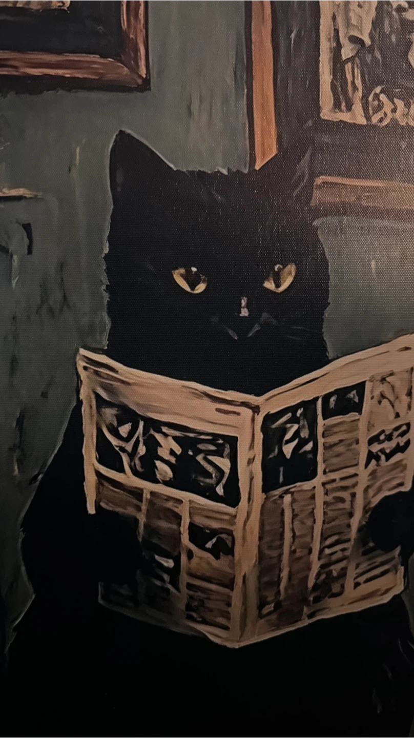 Set of 3 Black Cat Bathroom Art Prints 40x60 cm - photo 5