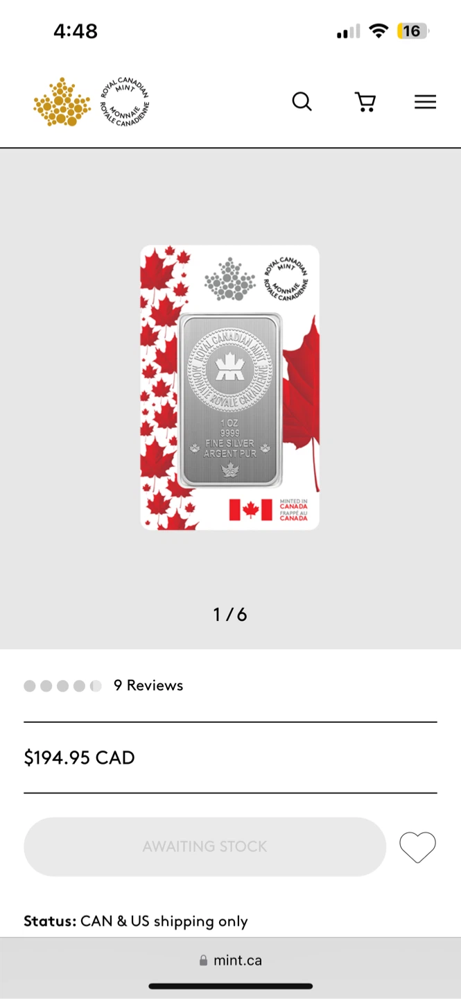 Royal Canadian Mint 1 oz Fine Silver Bar - photo 2
