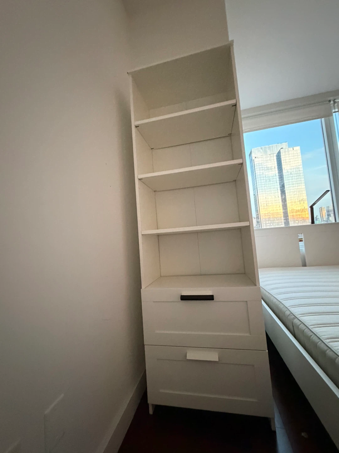 IKEA White Tall Bookshelf with Drawers