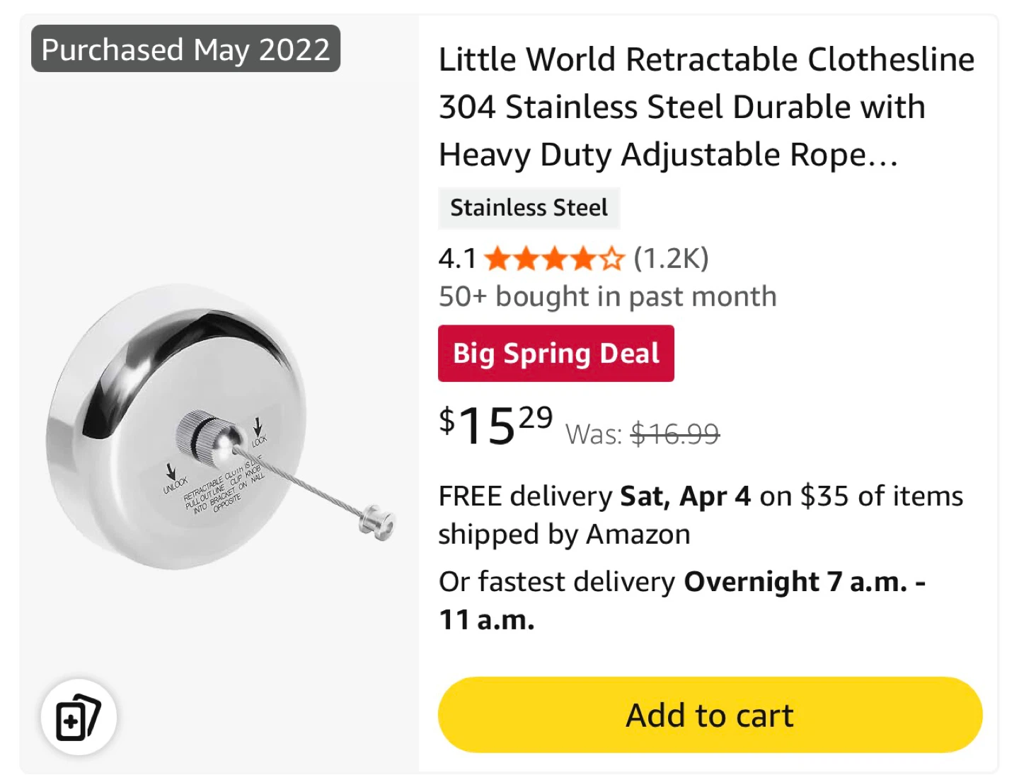 Stainless Steel Retractable Clothesline - photo 2