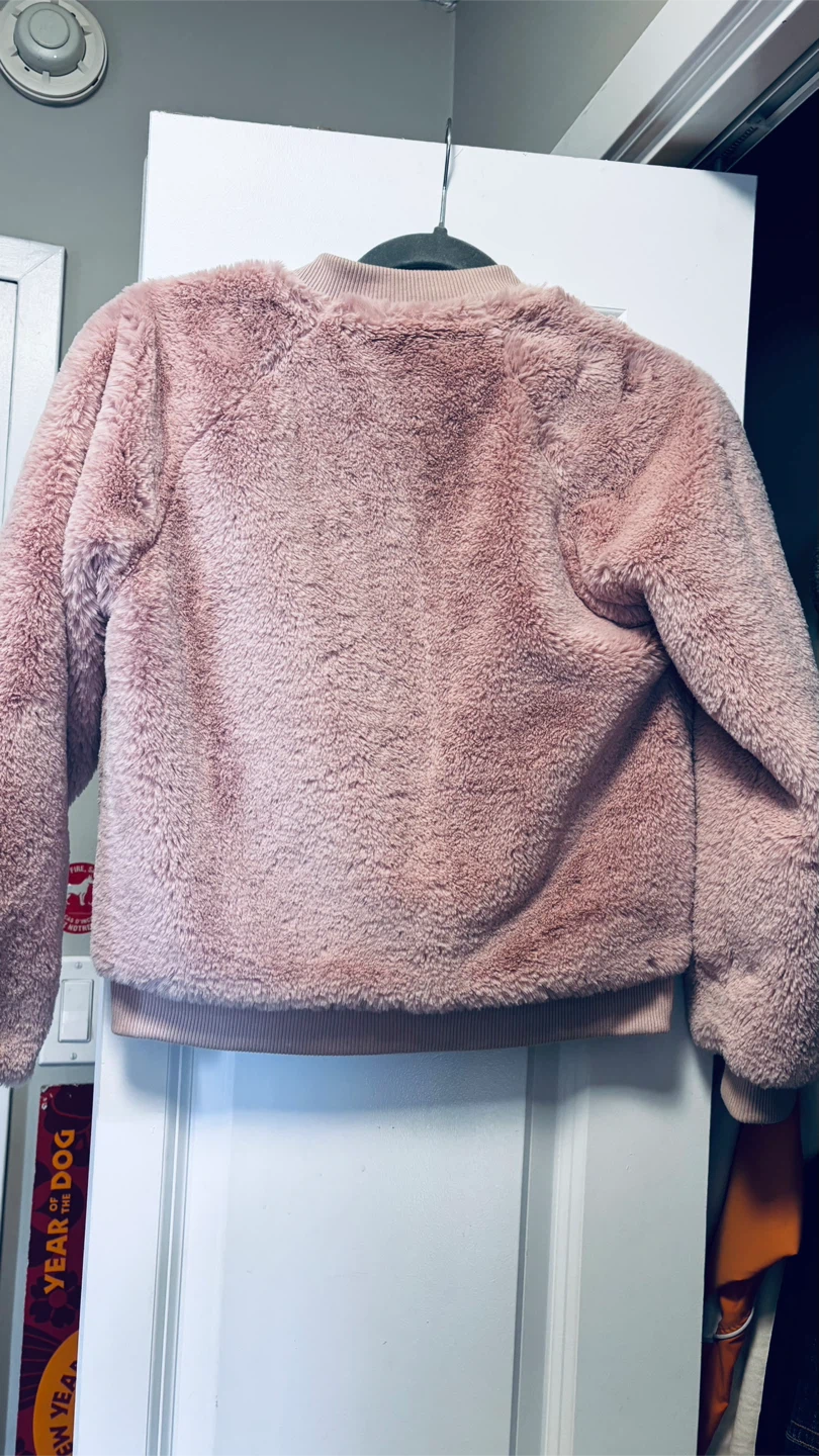 Gap Teenage Pink Faux Fur Bomber Jacket XL (12) - photo 2