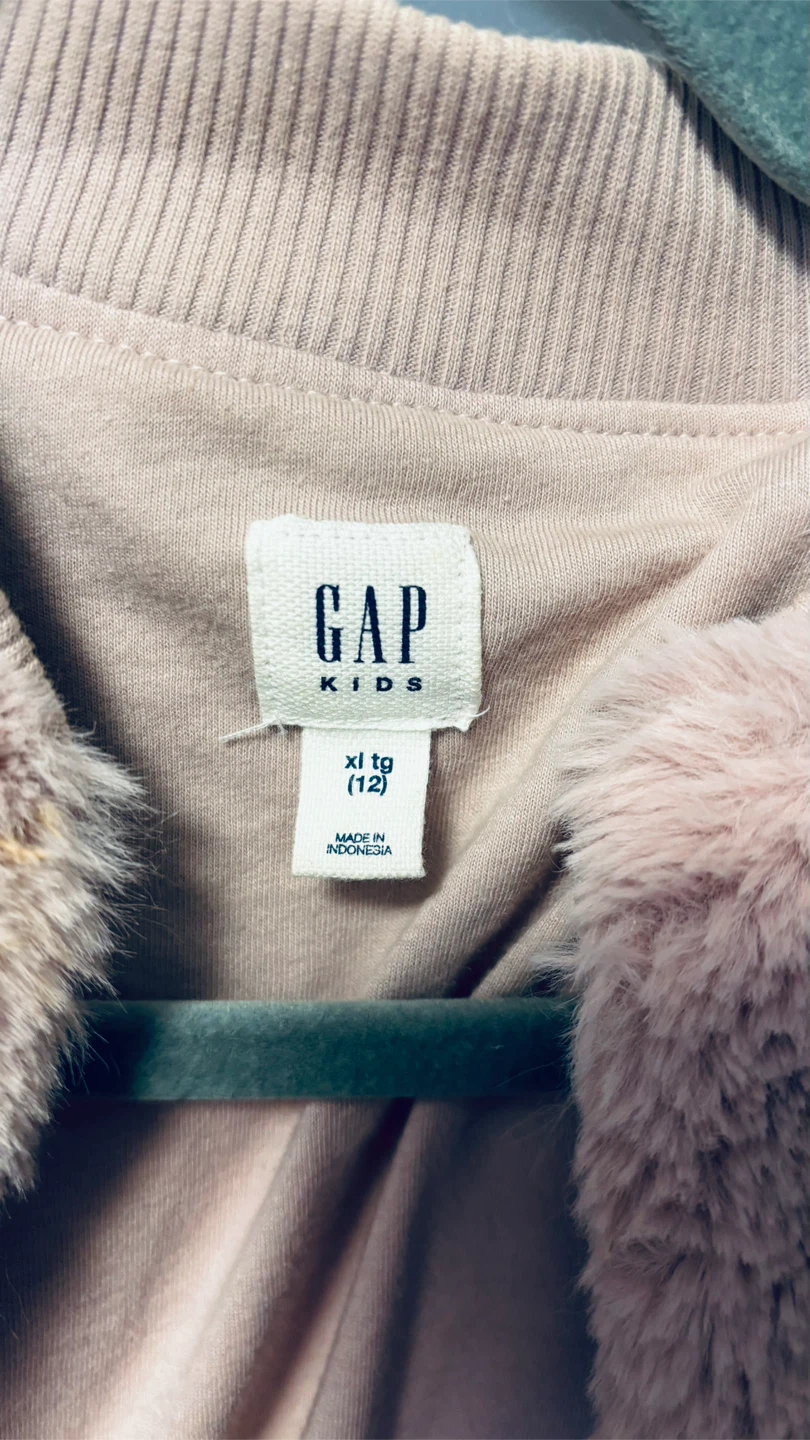 Gap Teenage Pink Faux Fur Bomber Jacket XL (12) - photo 3