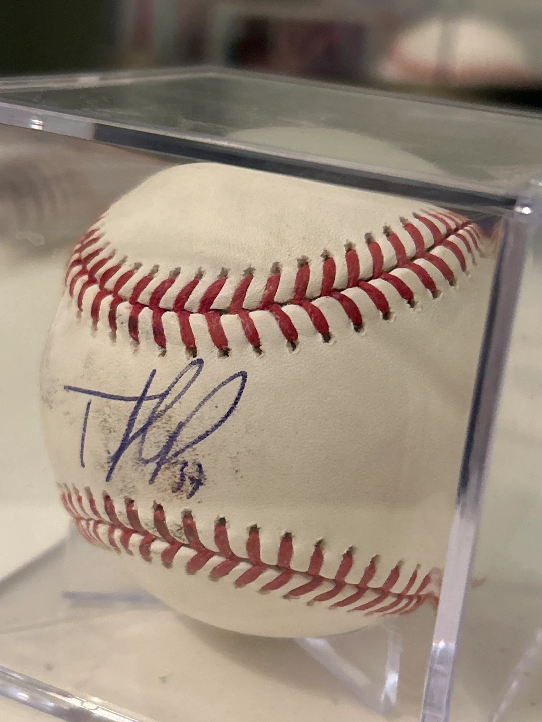 To Oscar Hernandez Autographed Baseball in Display Case