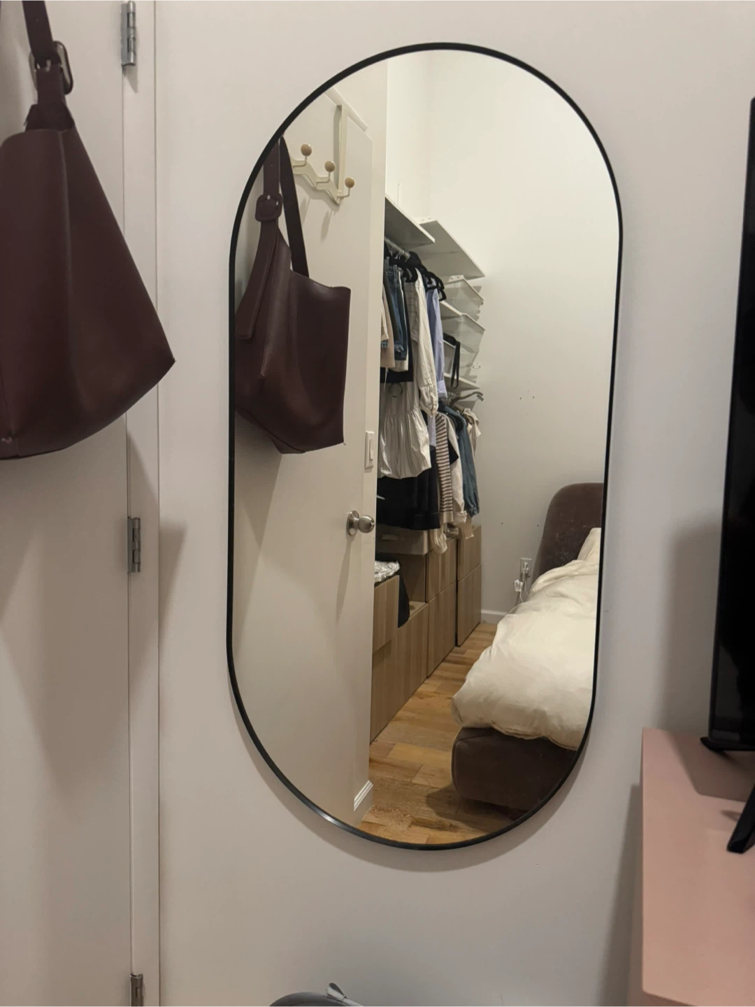 IKEA LINDBYN Oval Mirror, Black