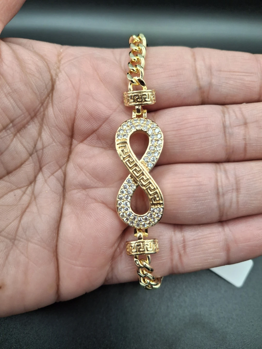 Gold Infinity Bracelet with Crystals