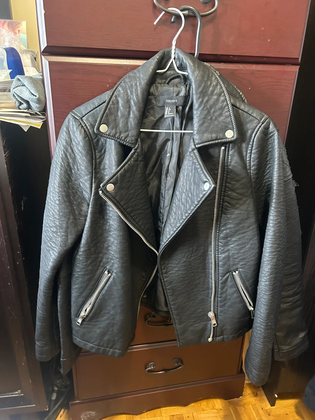 Black Forever 21 Biker/ Moto/ Faux Leather jacket - photo 2