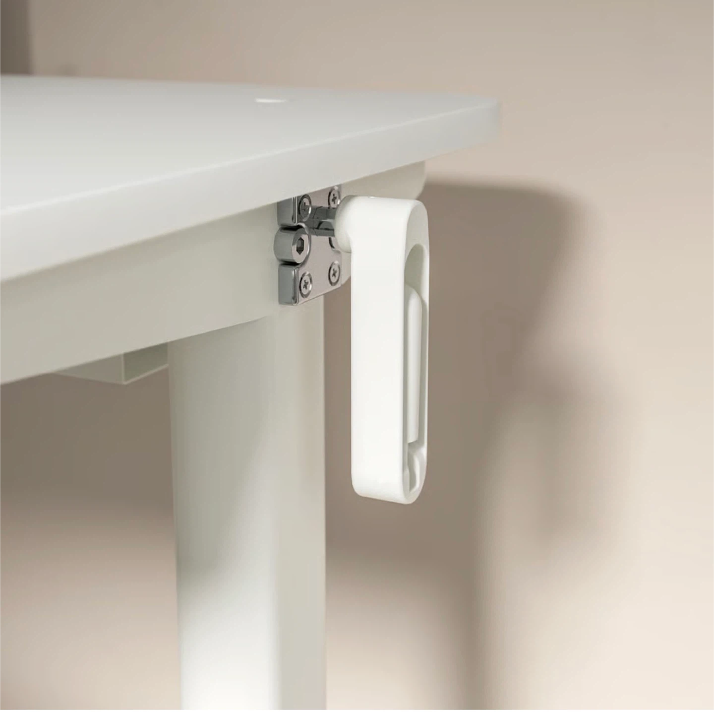 White Height-Adjustable Desk (Sit/Stand) with Drawer - photo 4
