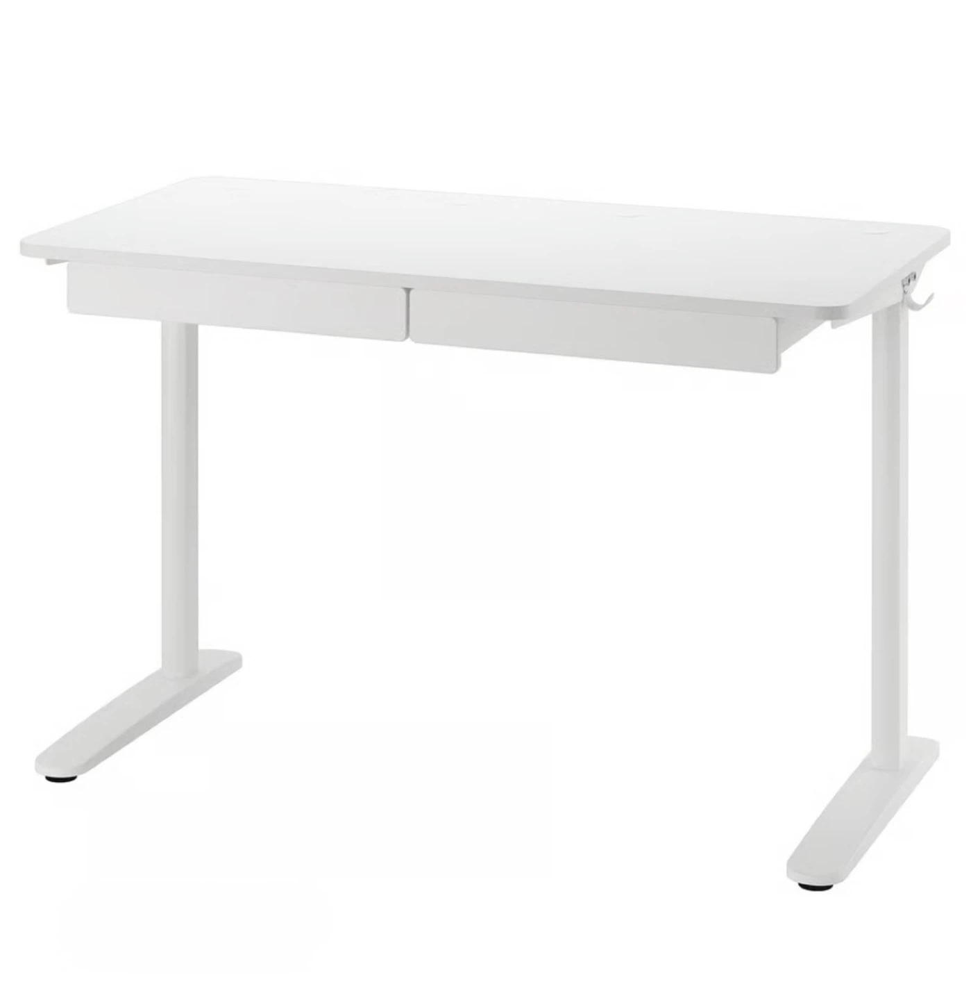 White Height-Adjustable Desk (Sit/Stand) with Drawer - photo 2