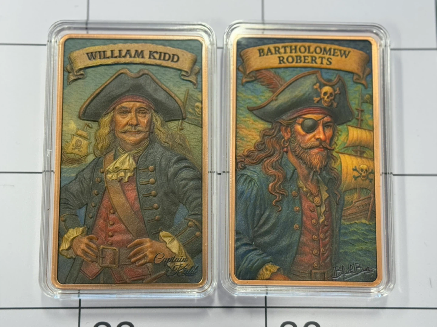 10 oz 999 Copper Pirate Bars in capsule