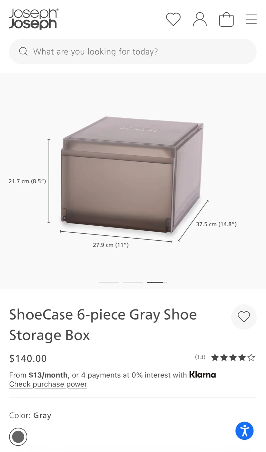 Joseph Joseph ShoeCase 6-piece Gray (have 2 total 12 box)
