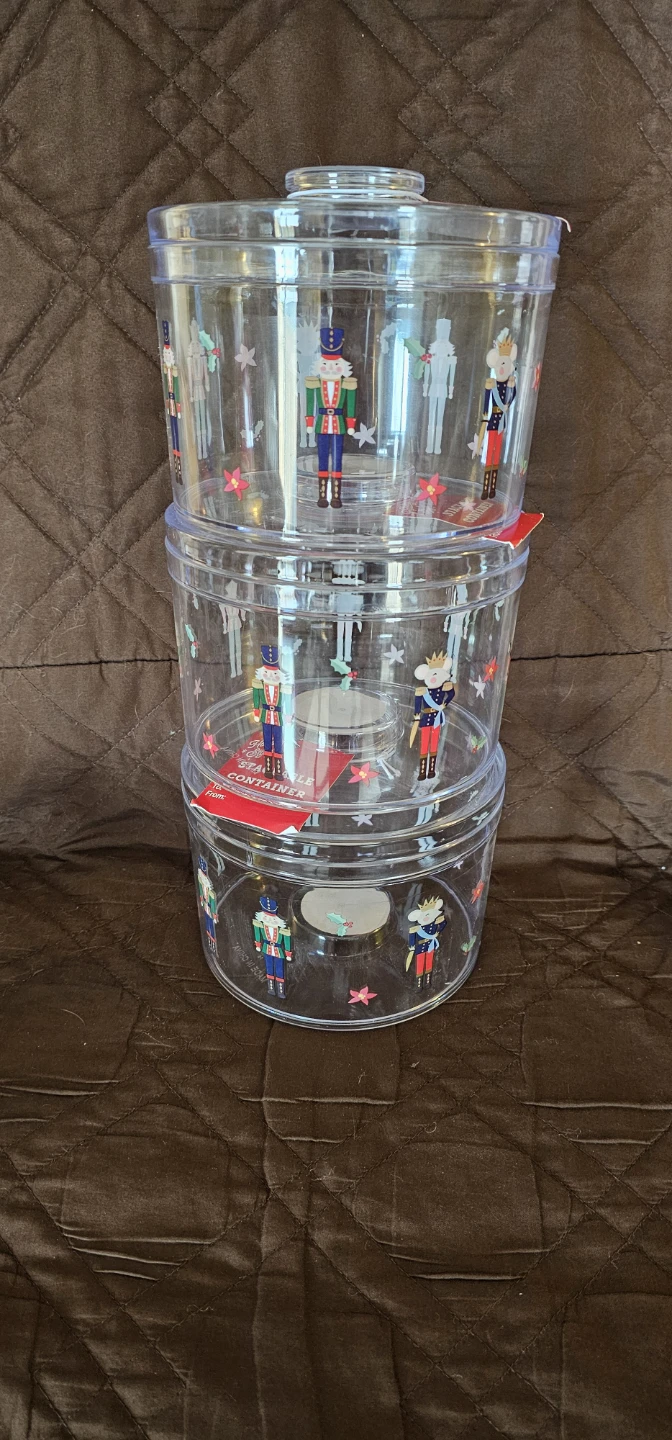 Stackable Christmas Nutcracker Containers (Set of 3)