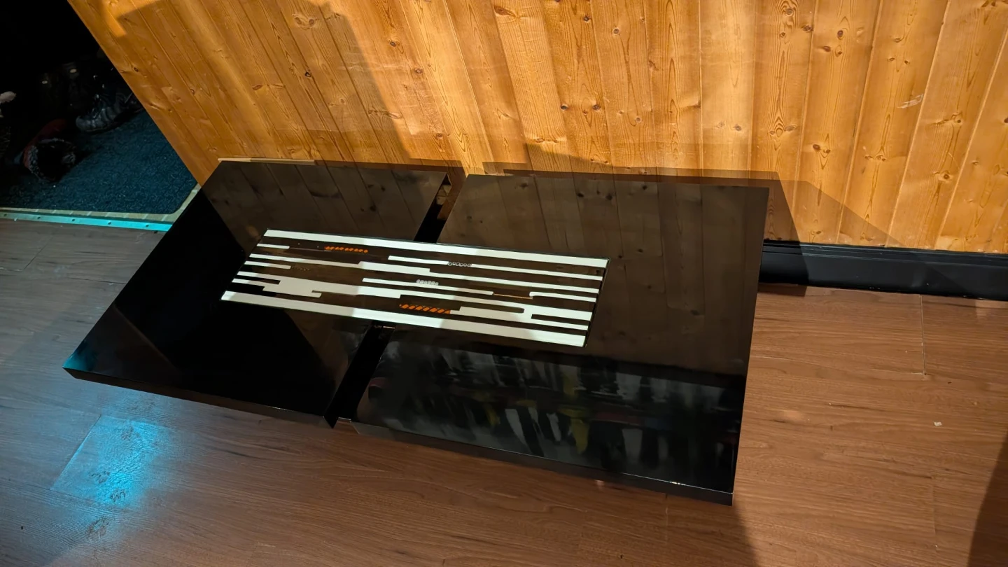 Modern Black Coffee Table with Glass Insert