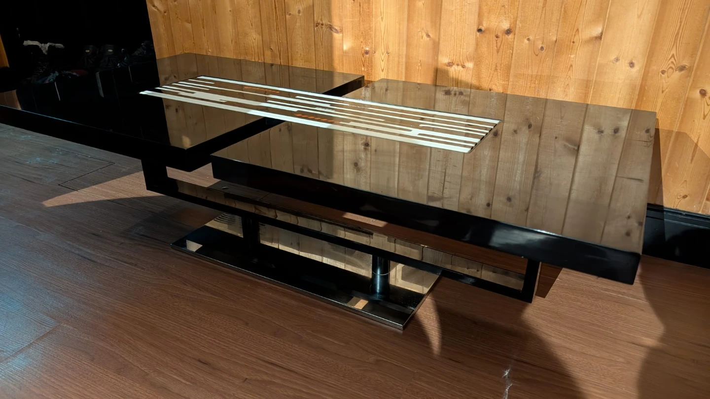 Modern Black Coffee Table with Glass Insert - photo 2